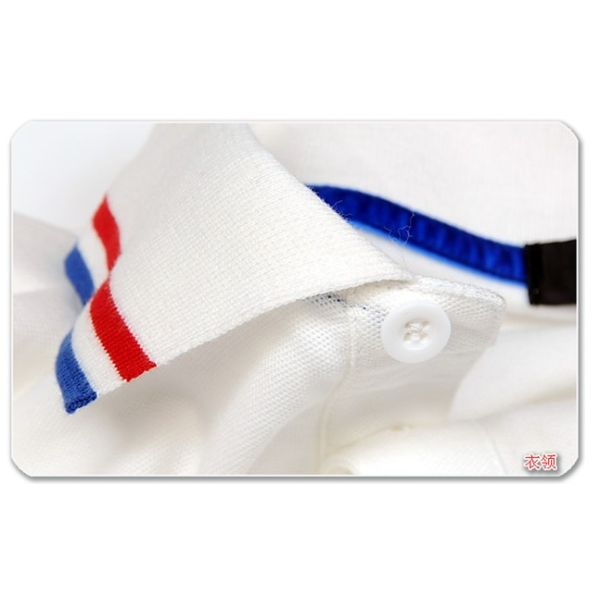 Red / Blue Strips Around POLO T Shirts With Short Sleeve Regular Free Design