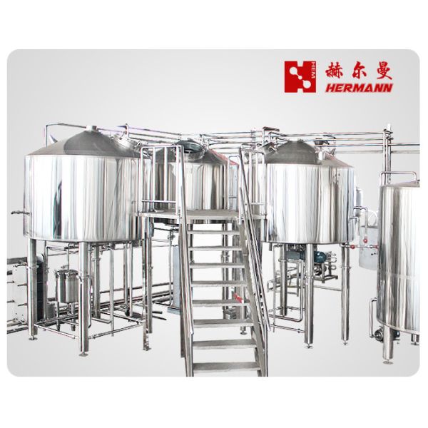 3000 L Craft Beer Brewing Equipment With Brushed Stainless Steel Surface