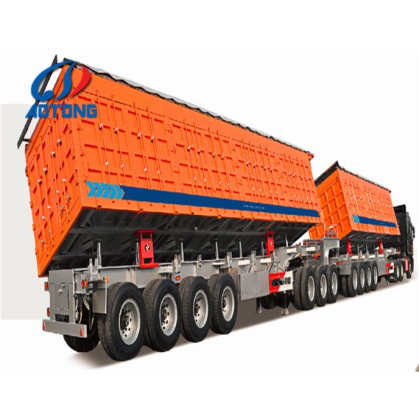 2 3 4 Axle Tractor Semi-Trailer with Side Tipping Dump Truck and Hydraulic Cylinder