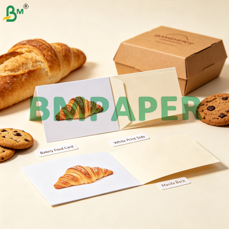 250gsm Fully Coated GC2 White Folding Box Board Manila Back For Bakery Products
