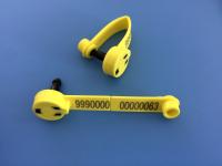 ISO plástico animal 11784 das etiquetas de orelha dos carneiros de Rfid 134,2 quilohertz