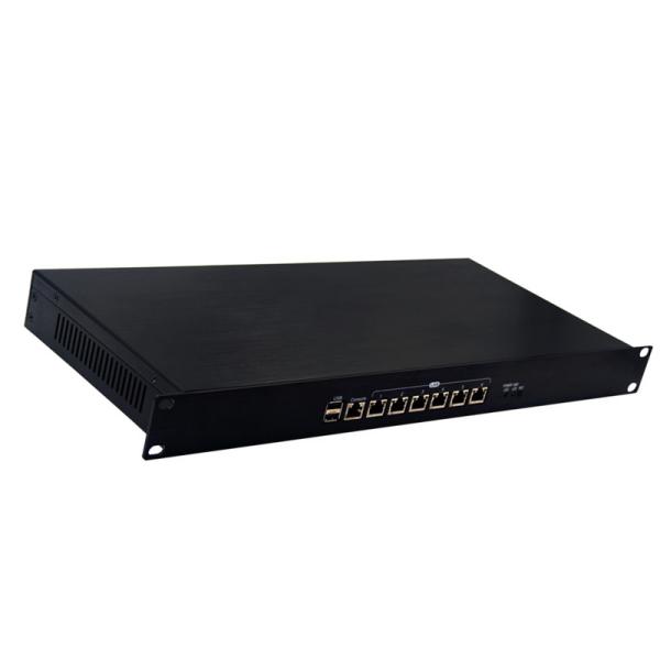 Network Security Firewall PC Quad Cores E3845 1U Chassis 6 Gigabit LAN Onboard 4GB RAM