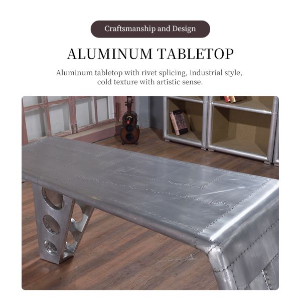 Nidea #8309 Luxury Industrial Aluminum Desk Set with Unique Design for Home and Office Use