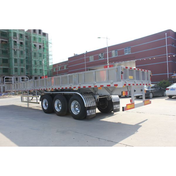 4 оси 40-60 тонн падающей боковой стены ограждения полуприцеп для транспортировки песка