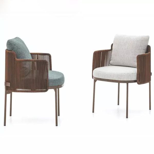 Outdoor Garden Furniture Easy-to-Wash Nordic Gray Woven Rope Chair with Modern Design