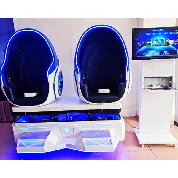 Fabricante profesional China VR silla deportiva de cine de asiento doble 9d 360 vr silla de huevo de realidad virtual