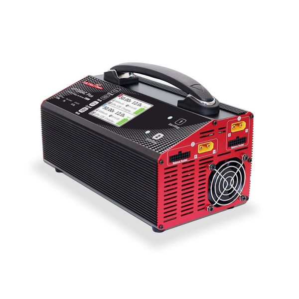 Dual Channels 1200W Output Power LiPO/LiHV Charger with 1.5A/Cell Balance Current for Big Drones
