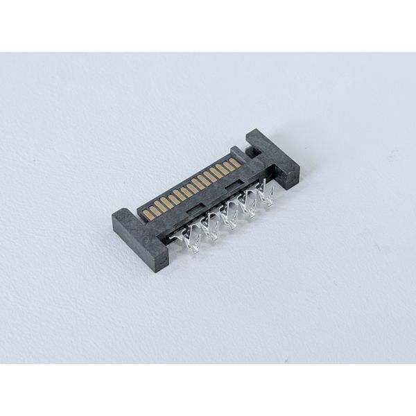 SATA 15P Male Connector | Crimp-Type Terminal 15µ” Gold Plated | Electrical Electronic Signal PCB Wire Cable Connector for Server, Automotive, Power Transmission