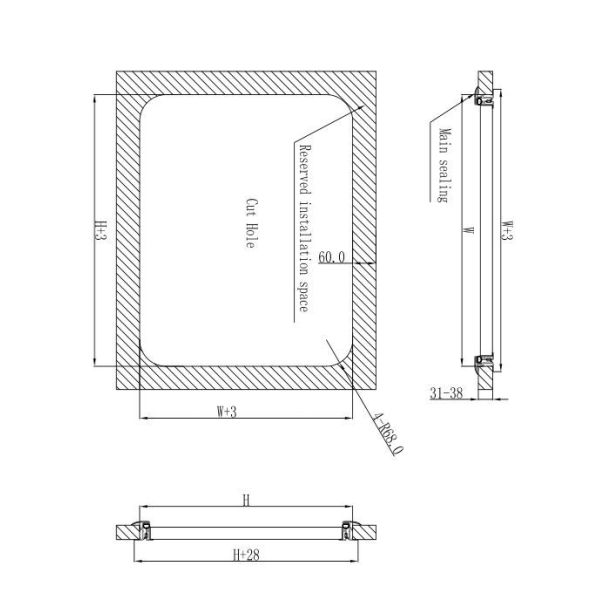 Self-Propelled/Trailer Rvs Aluminum Alloy SD008 Service & Boot Door for RV Truck Camper Motorhomes DIY