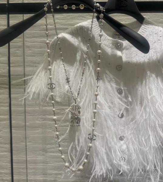 Full Diamond Flying Bird Pearl Necklace Silver Custom Luxury Necklaces