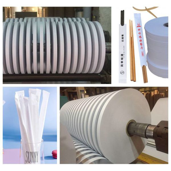 Uncoated 22mm 28g Thickened White Kraft Packing Paper For Chopsticks Wrapping  Uncoated 22mm 28g сгустили белую бумагу упаковки Kraft для создания программы-оболочки палочек