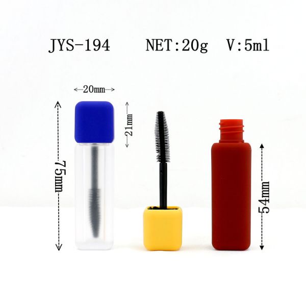 Length 75mm Rubber Frosted Plastic Mascara Tube 5ml