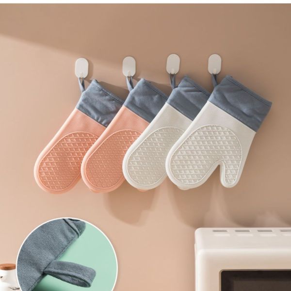 Silicone Heat Resistant Oven Mitts And Pot Holders Sets BBQ Baking Gloves Silicone Kitchen Household Utensil Tools