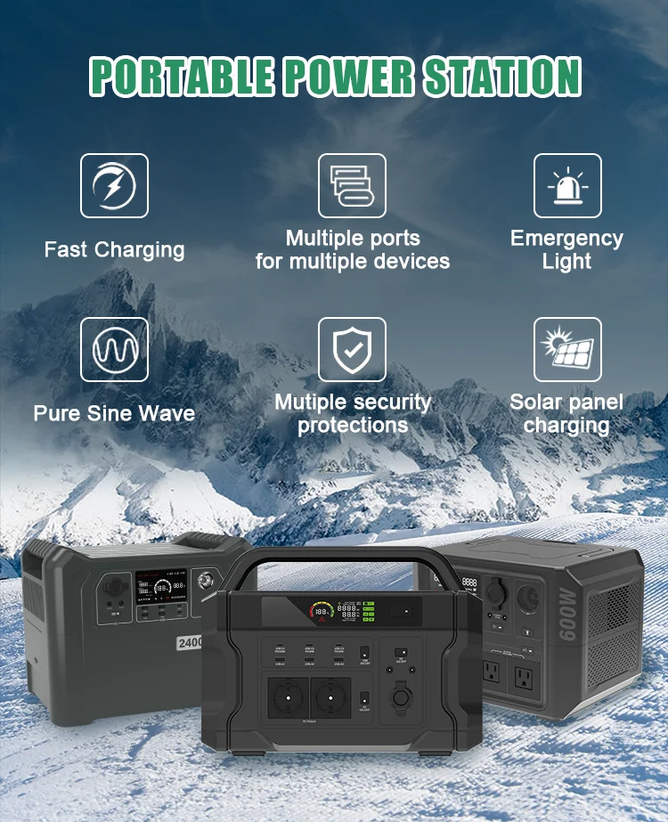 Наружная портативная солнечная панель электростанция аварийное питание 600 Вт водонепроницаемая