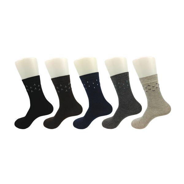 Knitted Anti Bacterial Cotton Dress Socks With Snngging Resistance Material