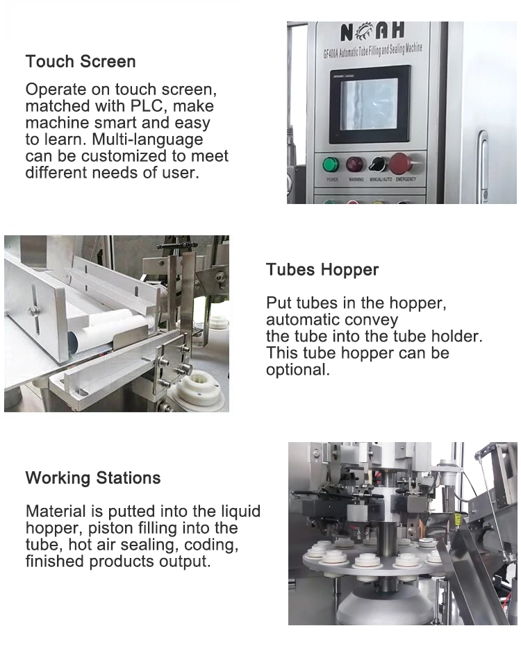 el PLC 250ml/Piece laminó la máquina de rellenar del tubo del diámetro 50m m