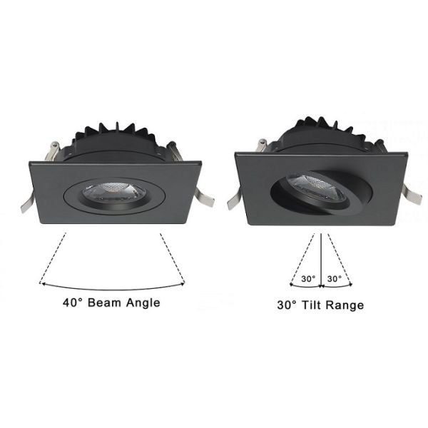 Square Gimbal 4 LED Recessed Eyeball Lights Residential For Bedroom