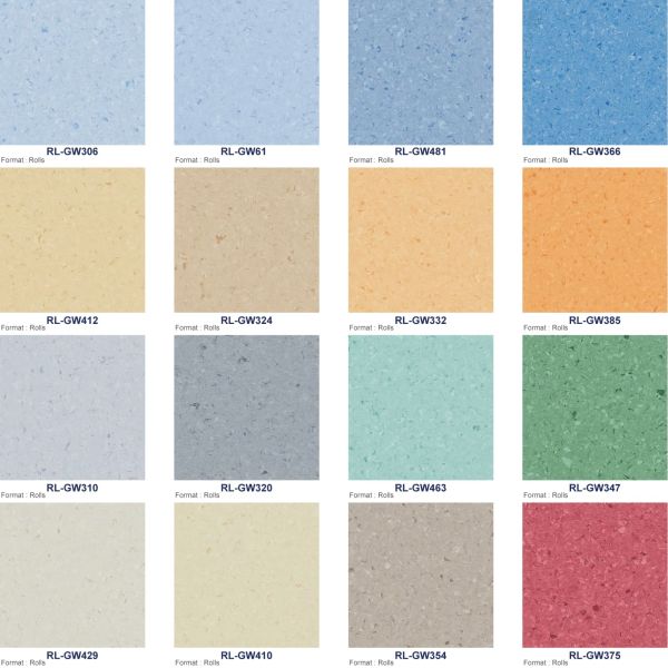 Hospital PVC Homogeneous Floor PUR Coating And T Grade Wear Resistance