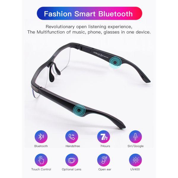 2021 Latest 5.0 Technology Intelligent Bone Conduction Calling Phone Listen Music With Intelligent Music Glasses