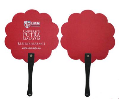 High quality red Plastic Hand held fan with CMYK printing Promotional Fan and pp hand fan