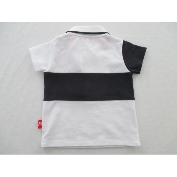 Baby Boy Cotton Pique Polo Shirt Contrast Color Cut Sew