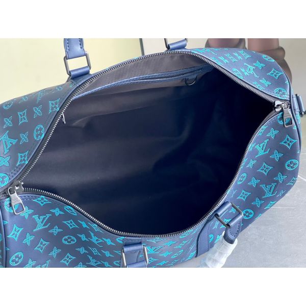 Сумки Keepall BANDOULIÈRE 50 голубые Бостон сумки больших заклеймленных людей