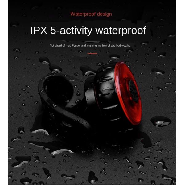 Intelligent Induction Brake Taillight Mountain LED Bicycle Light Aluminum Alloy IPX6
