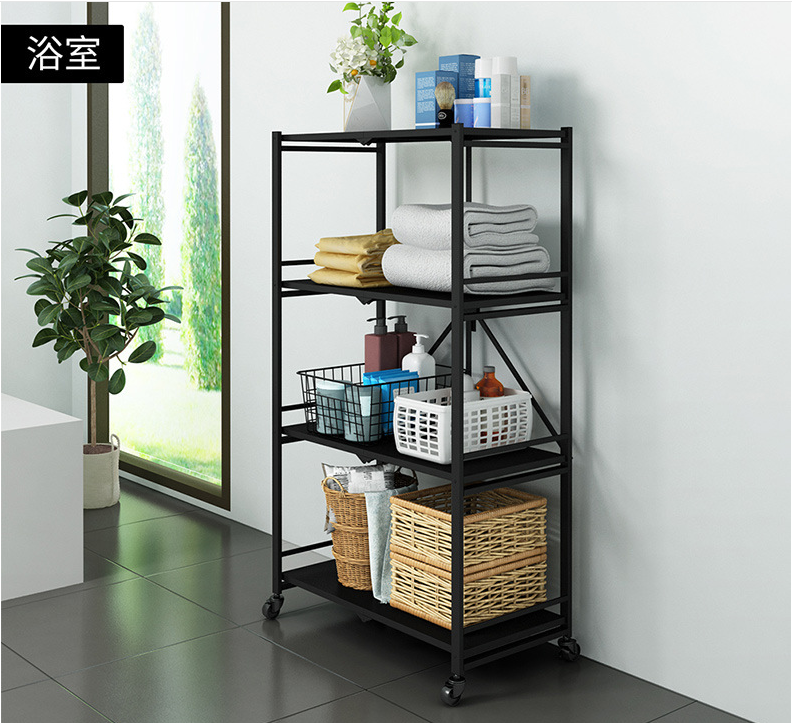 Floor 100kg Loading Five Storey Steel Kitchen Basket Rack