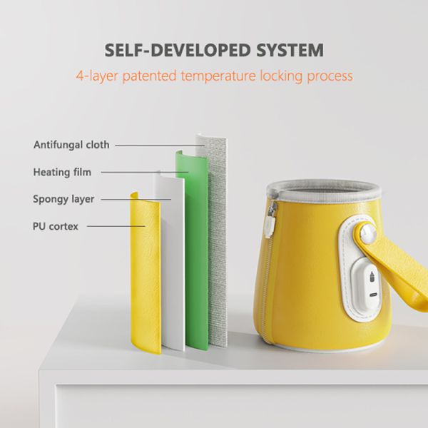 PVC portatif BPA de réchauffeur de bouteille de voyage d'USB de lait maternel libre pour l'alimentation de nuit