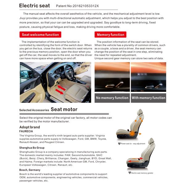 Prado Camry Rav4 VW Changeable Ventilation Cooling Heating Lumbar Support Switch Car Electric Seat