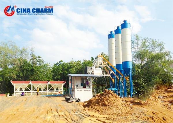 Road Construction Ready Mixed HZS50 3.8m Concrete Mixing Plant