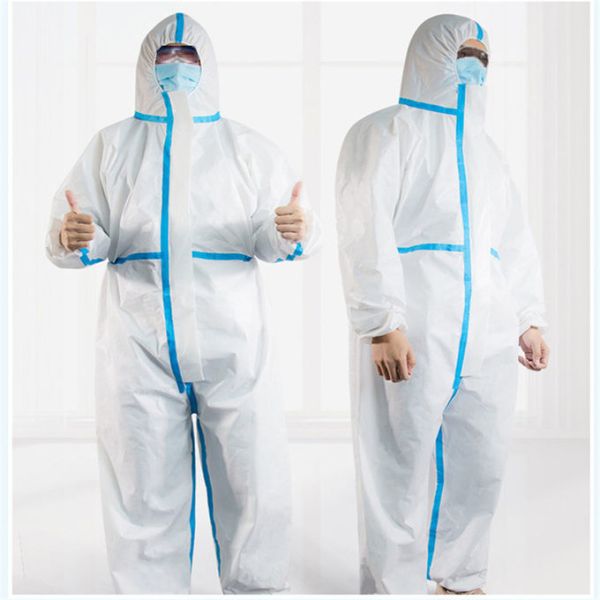Unisex Disposable Protective Suit Tyvek Coveralls With Hood And Boots