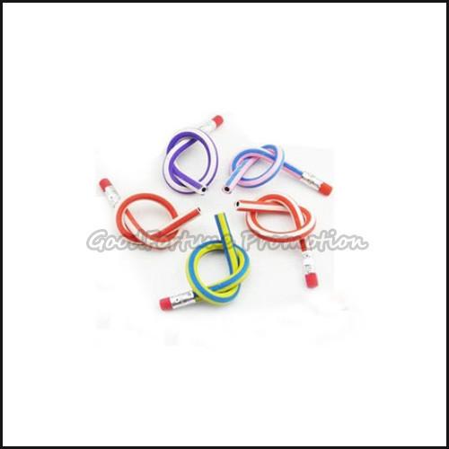Customed promotion printed logo pvc soft stripe flexible fold pencil gift