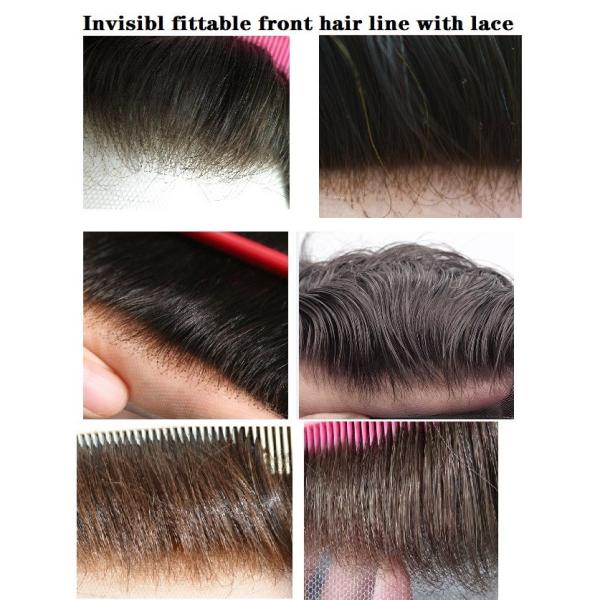 Invisible Pu Poly Base 0.02mm 0.03mm 0.04mm Super Thin Skin V Loop Men Human Hair Pieces Toupee with Gray Hair
