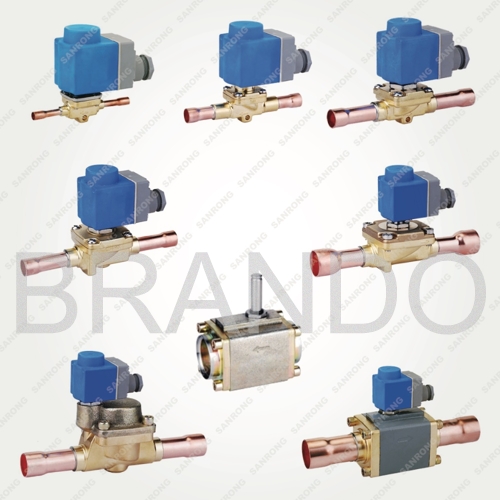 R134a Refrigeration System Pneumatic Solenoid Coil EVR 230V Brass Body Blue Color