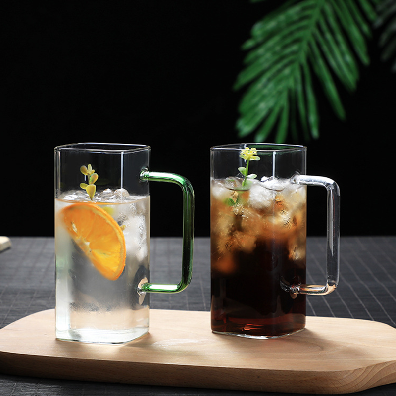 Теплостойкие одностеночные кофейные чашки, крепкие небольшие стеклянные чашки с ручками
