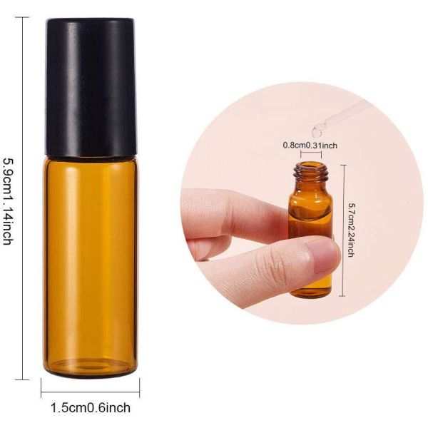 Glass Amber Empty Essential Oil Bottles Leakage Proof High Tightness