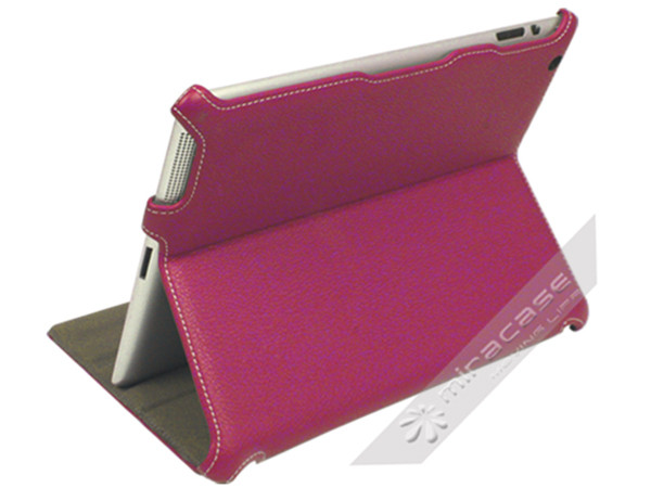 Pink / Navy Blue Smart PU Leather iPad Case for iPad2 & the New iPad