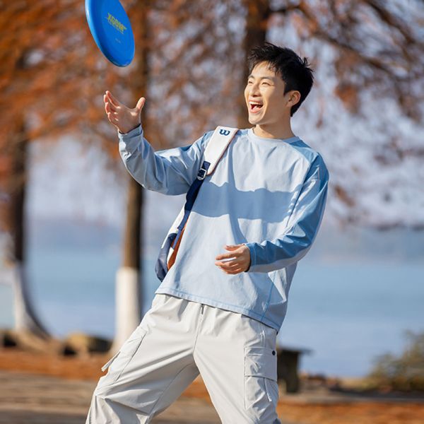 Crew Neck Long Sleeve Quick Dry Sun Protection Sports Sweatshirt For Couples