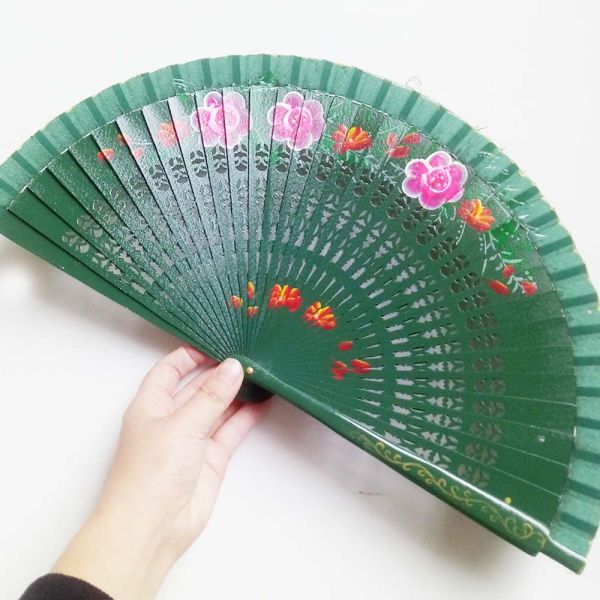 Customize Motif Spanish Hand Painted Wooden Folding Spanish Fans