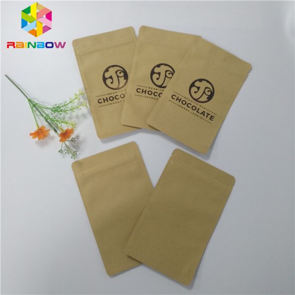 Reusable Kraft Paper Bags Three Side Heat Seal Packaging For Cosmetics Sample Packet