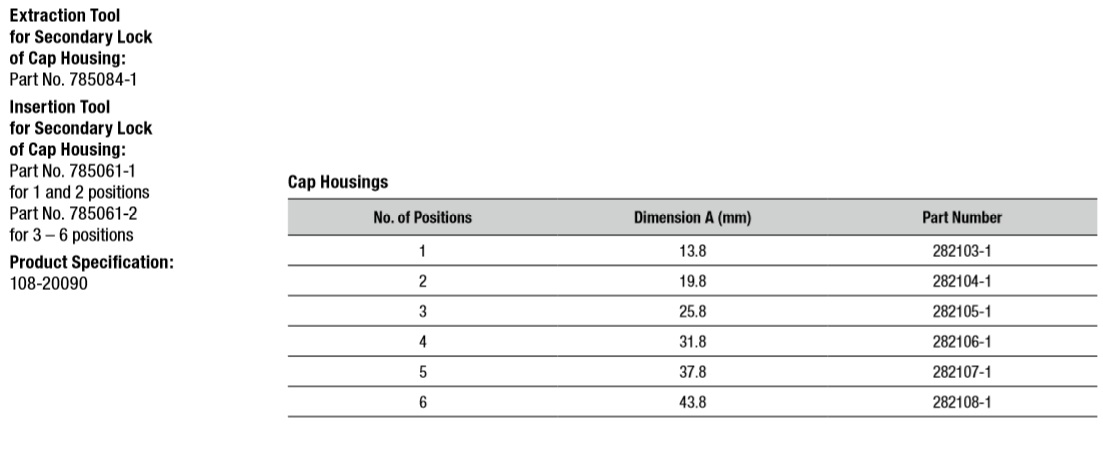 TE Connectivity AMP Connector Wire to Wire Contact AMP Superseal 1.5mm Series Housing 2 Pin Receptale 282104-1,282104-2