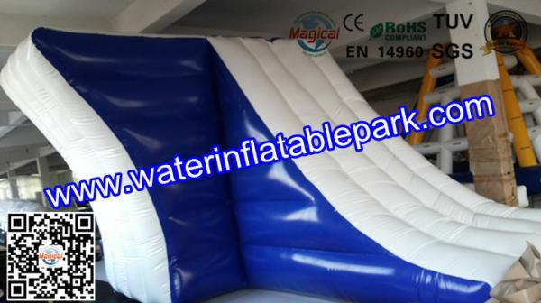 Lake Inflatable Floating Water Slide / Inflatable Water Games Float Climb And Slide