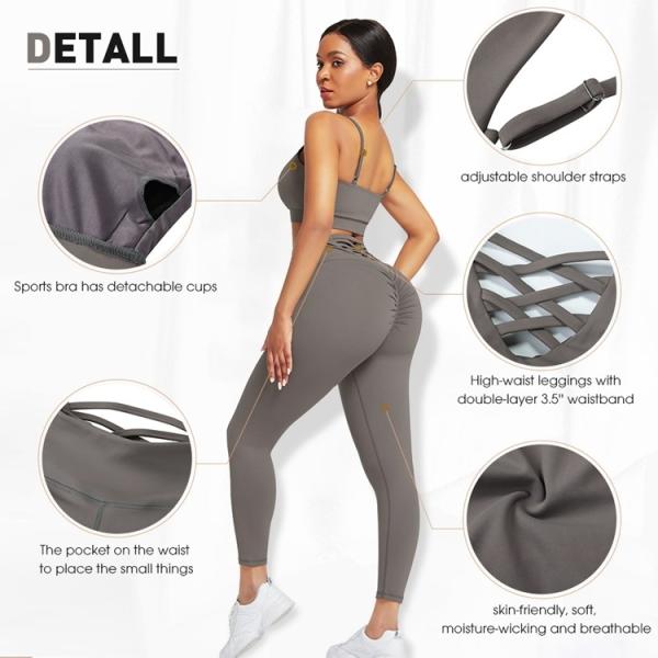 Conjunto de yoga de 3 peças sutiã desportivo respirável roupa ativa calças e roupas de ioga de tamanho maior