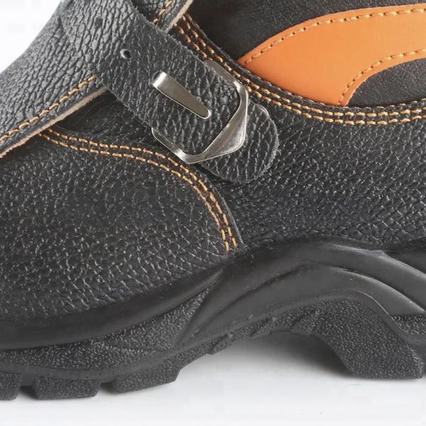 Steel Toe Welding Safety Shoes No Lace Mens Leather Work Boots Durable