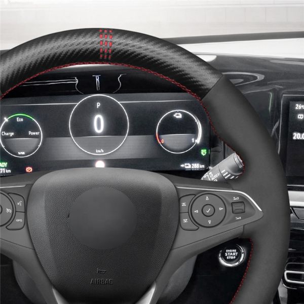 Mewant brand carbon fiber plus vegan suede steering wheel cover for Holden Commodore Astra Calais 2018-2020 interior accessories