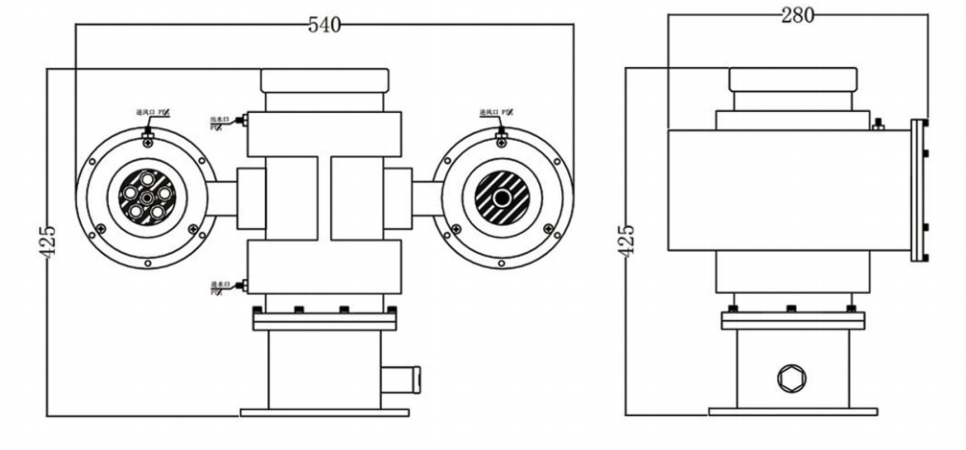 Vertical Double-sided High-temperature Resistant Air-water Cooled PTZ Camera