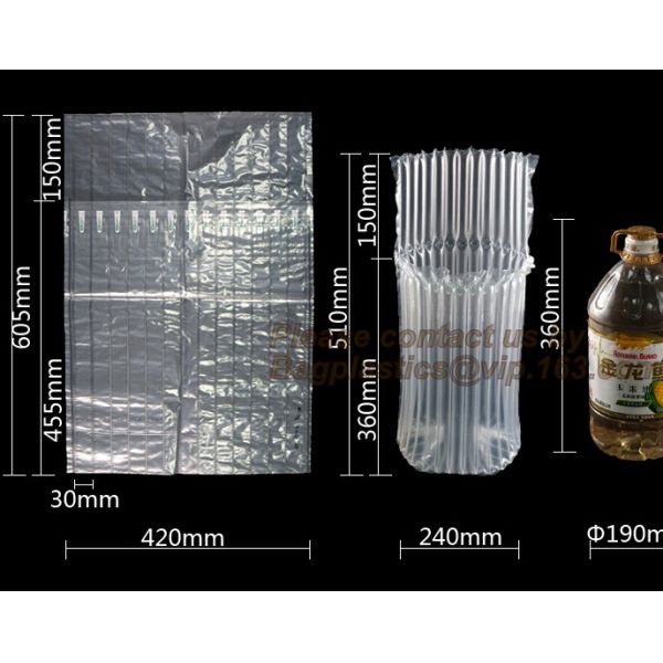 Air pillow dunnage bag for container, container pillow gap air dunnage inflatable bag for transportation, bagplastics