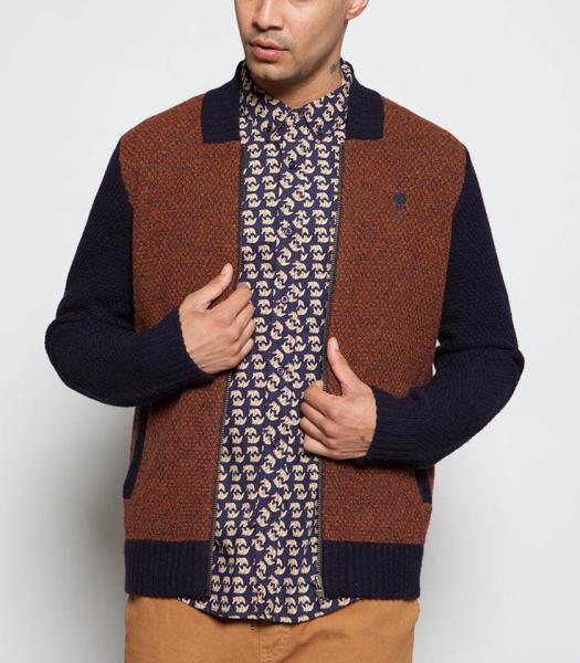 Knitted Mens Cardigan Sweaters , Multi Color Zippered Cardigan Sweater