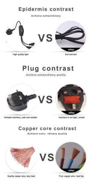 UK Plug 2xC13 Y Splitter Power Cord 7A 0.8M Black White